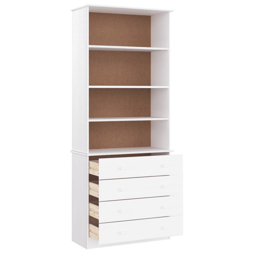 Boekenkast met lades ALTA 77x35x186,5 cm massief grenenhout