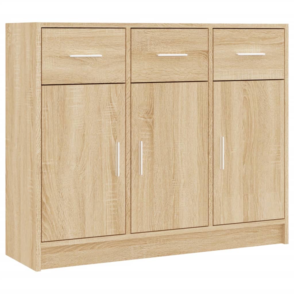 Dressoir 91x28x75 cm bewerkt hout eikenkleurig