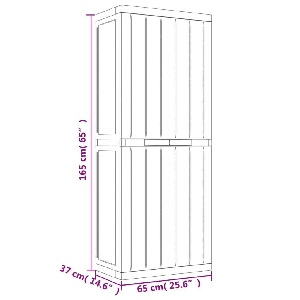 Tuinkast 65x37x85 cm polypropeen