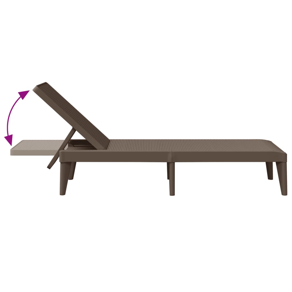 Ligbed 186x60x29 cm polypropeen