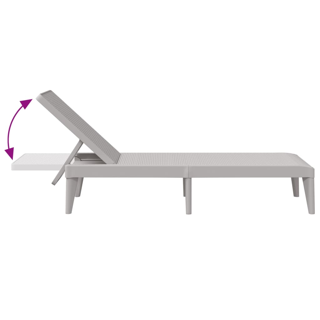 Ligbed 186x60x29 cm polypropeen