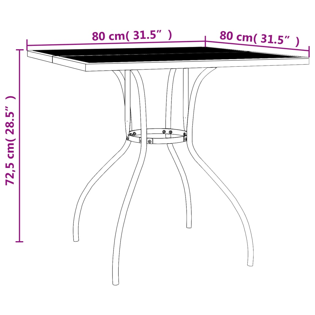 Ensemble de jardin en acier 3 pièces, anthracite