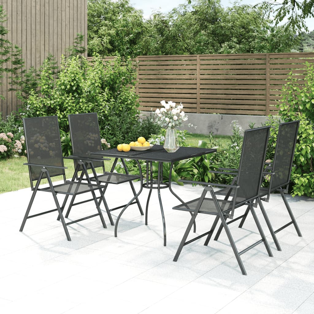 Ensemble de jardin en acier 3 pièces, anthracite