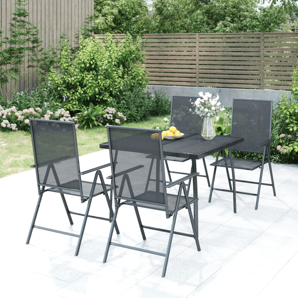 Ensemble de jardin en acier 3 pièces, anthracite