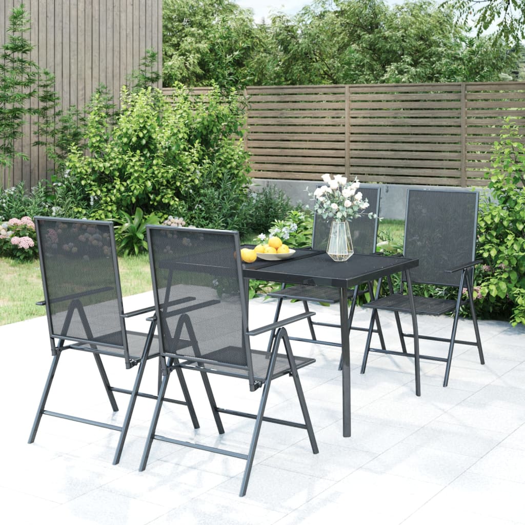 Ensemble de jardin en acier 3 pièces, anthracite