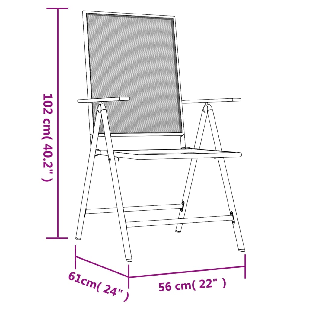 Ensemble de jardin en acier 3 pièces, anthracite