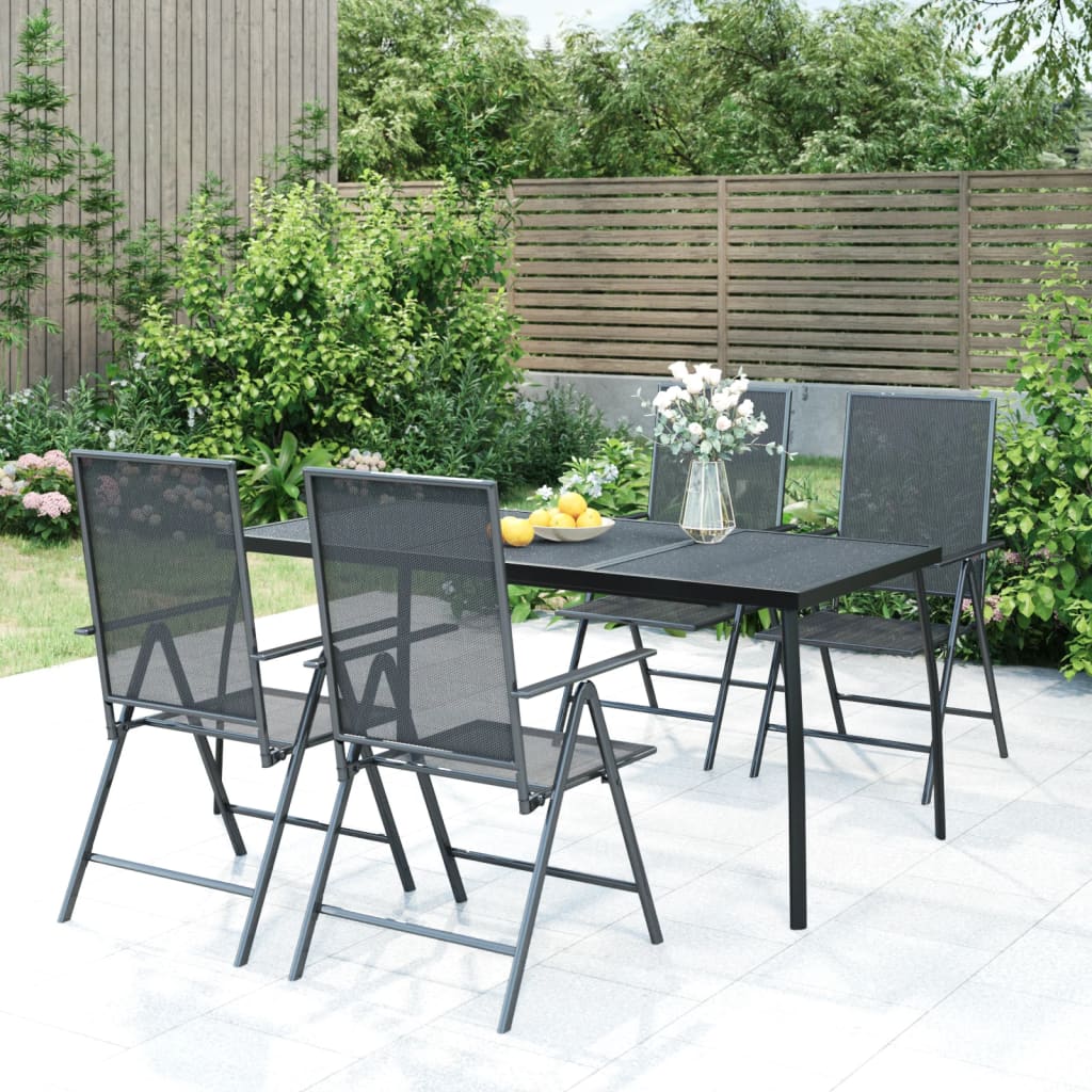 Ensemble de jardin en acier 3 pièces, anthracite