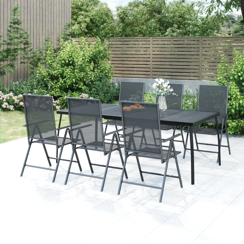 Ensemble de jardin en acier 3 pièces, anthracite