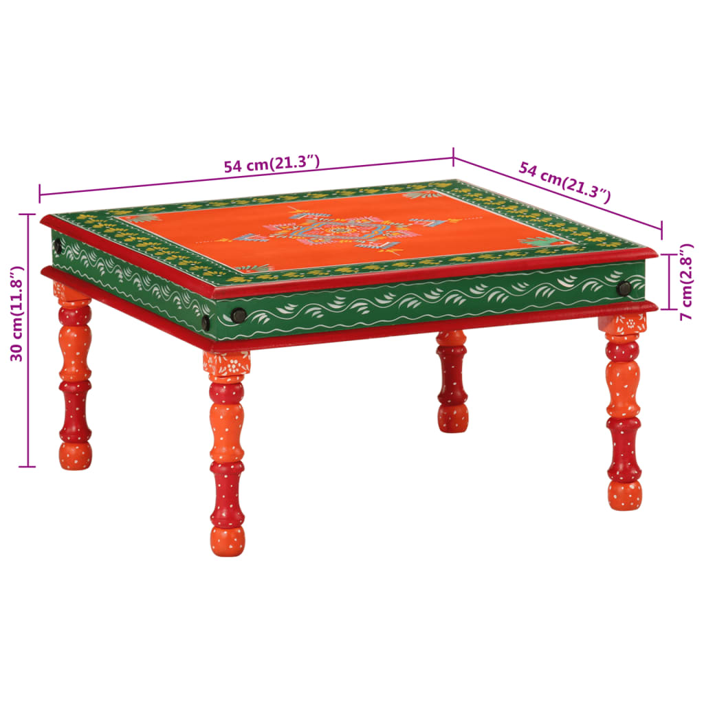 Salontafel handbeschilderd massief mangohout