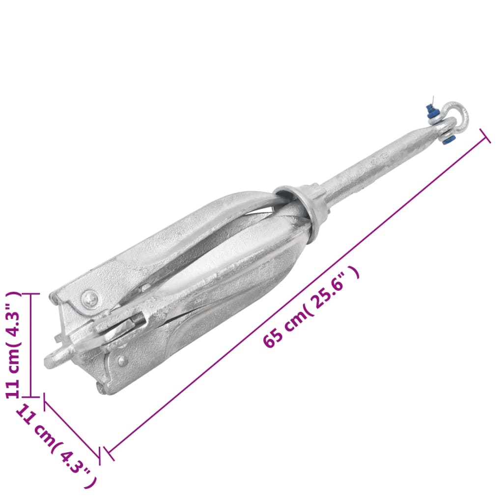 Ancre pliable 6 kg en fer forgé couleur argent