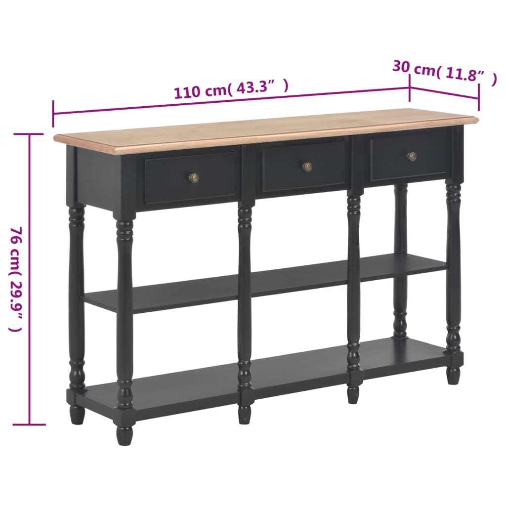 Wandtafel 110x30x76 cm bewerkt hout