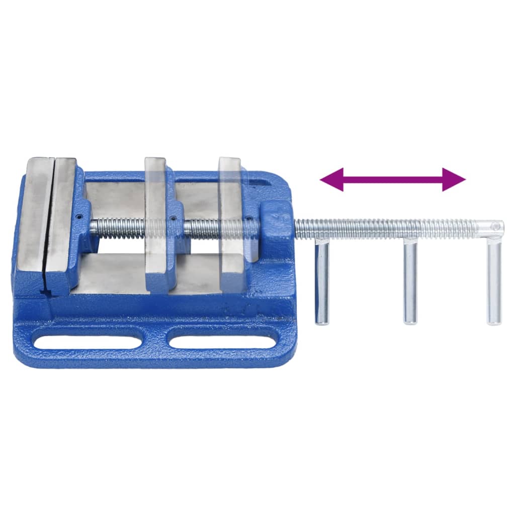 Etau d'établi pour perceuse à colonne 100 mm en fonte bleu