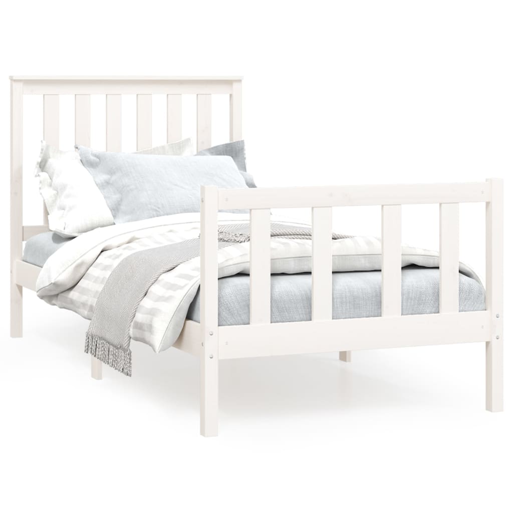 Bedframe met hoofdbord massief grenenhout 200x200 cm