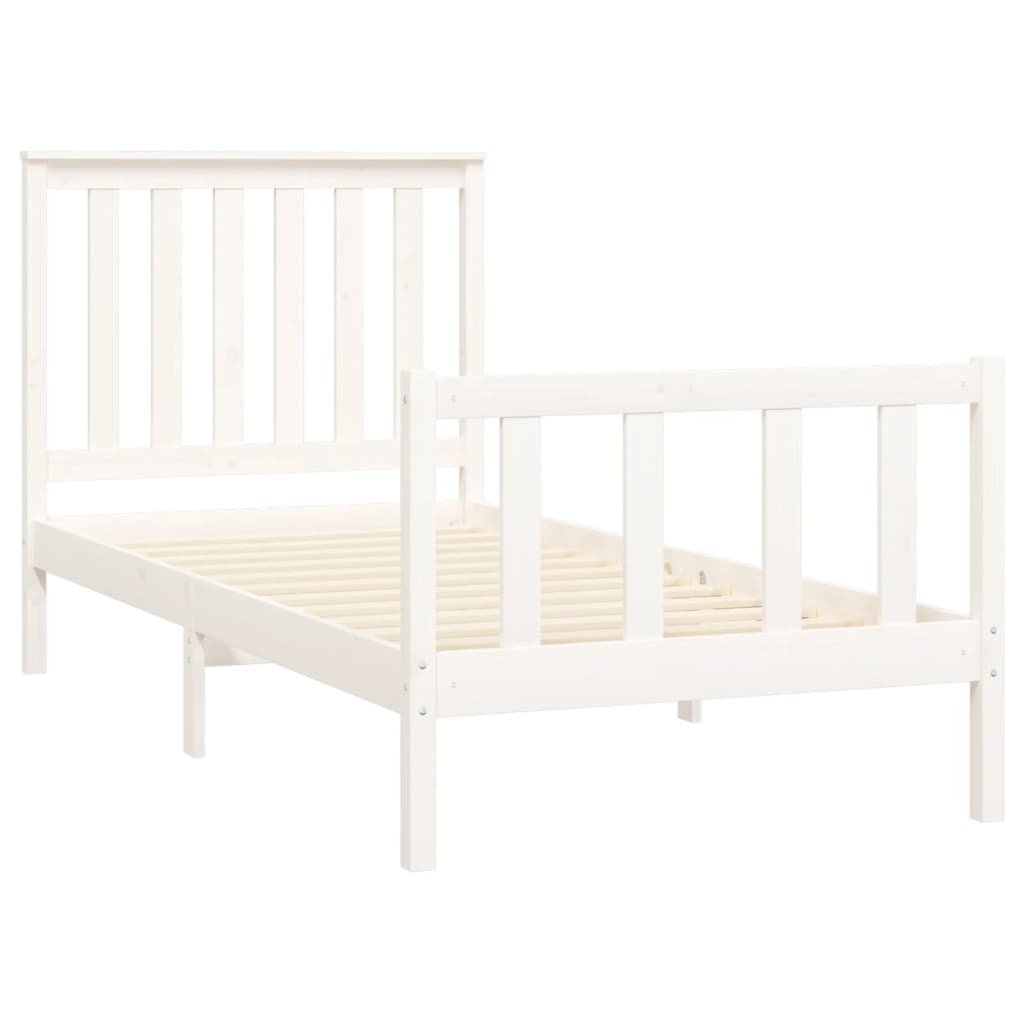 Bedframe met hoofdbord massief grenenhout 200x200 cm