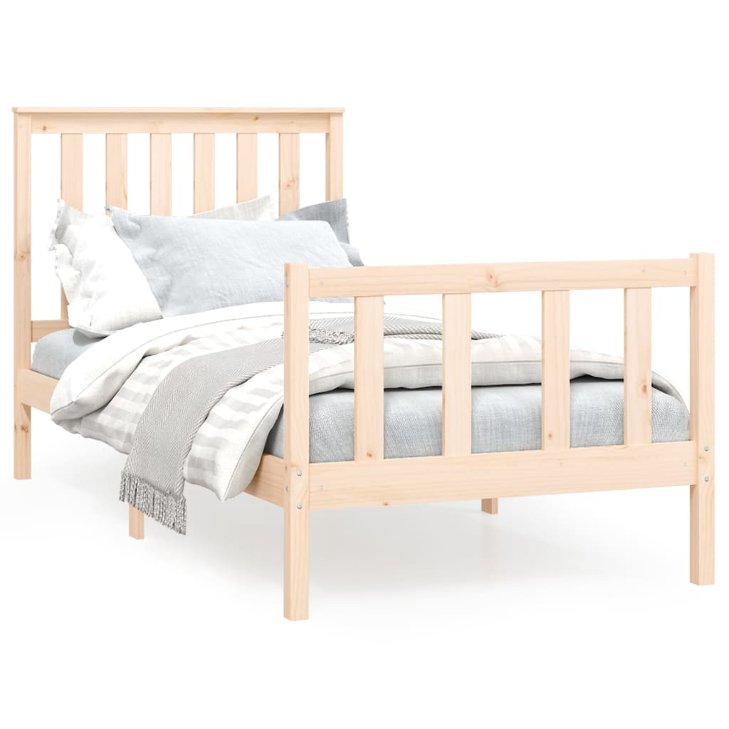 Bedframe met hoofdbord massief grenenhout 200x200 cm