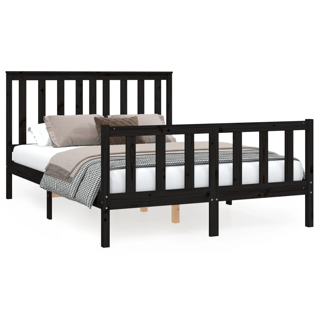 Bedframe met hoofdbord massief grenenhout 200x200 cm