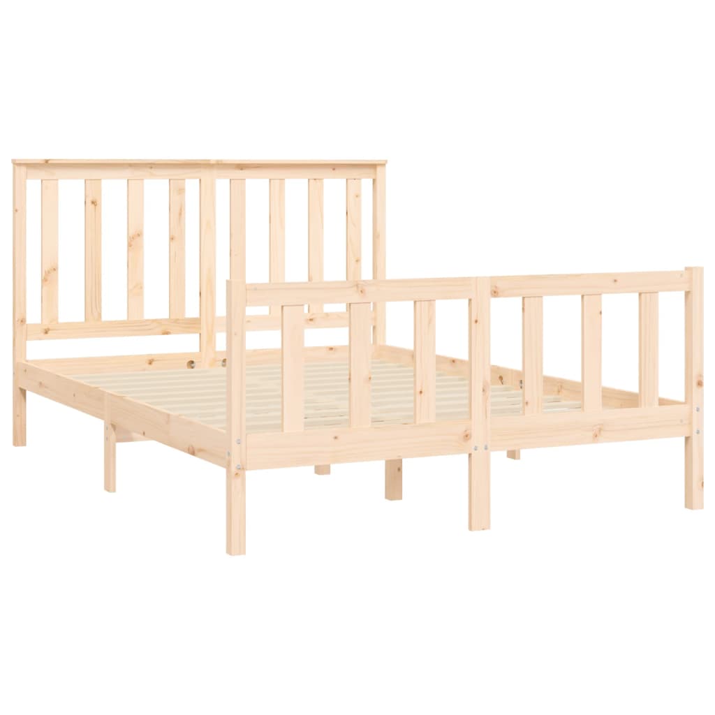 Bedframe met hoofdbord massief grenenhout 200x200 cm