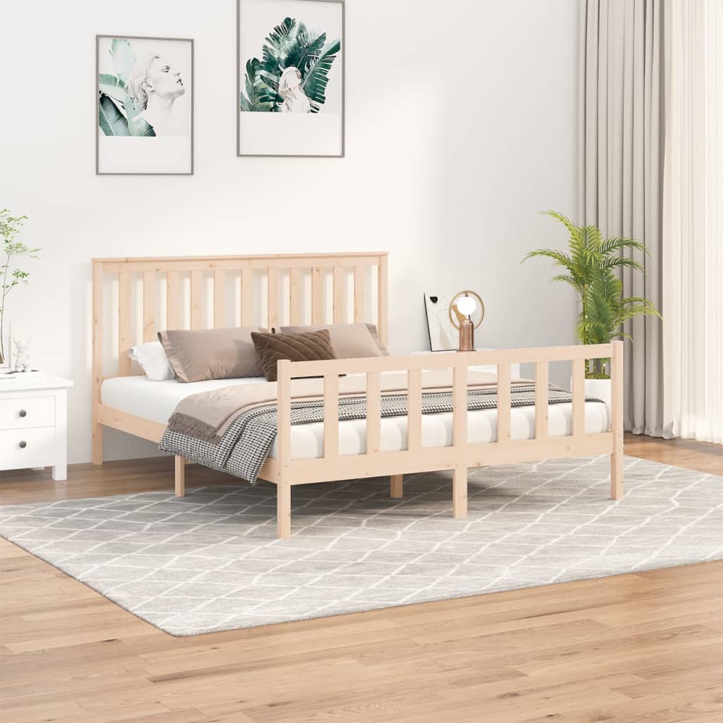 Bedframe met hoofdbord grenenhout 120x200 cm