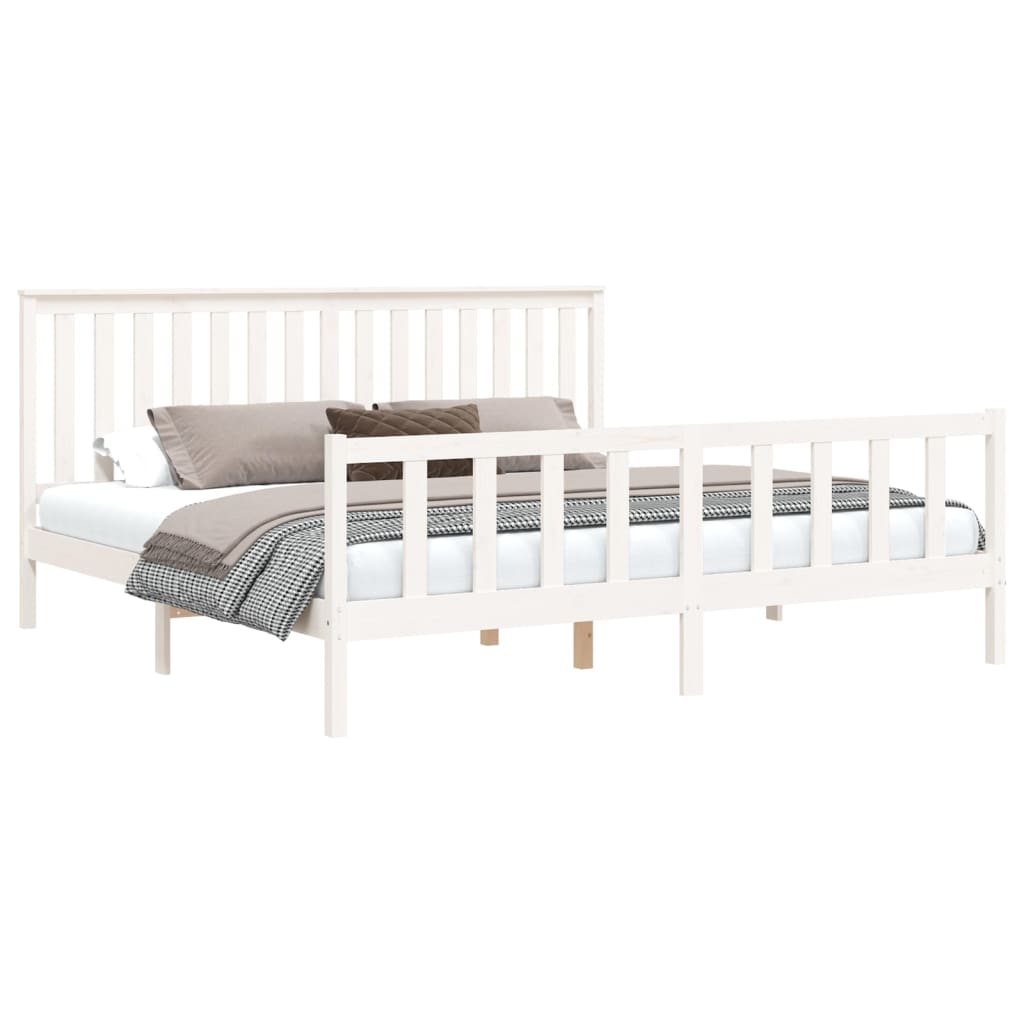 Bedframe met hoofdbord massief grenenhout 200x200 cm