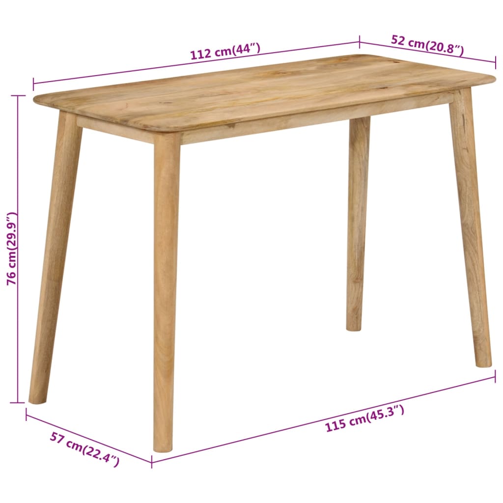 Table à manger 112x52x76 cm en bois de manguier massif