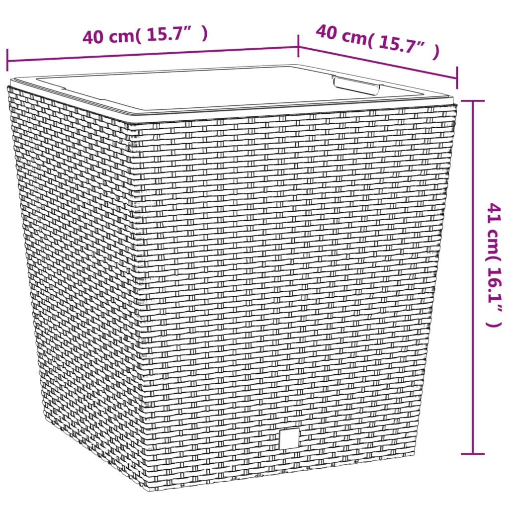 Plantenbak met uitneembare bak rattan-look 37/64 L PP