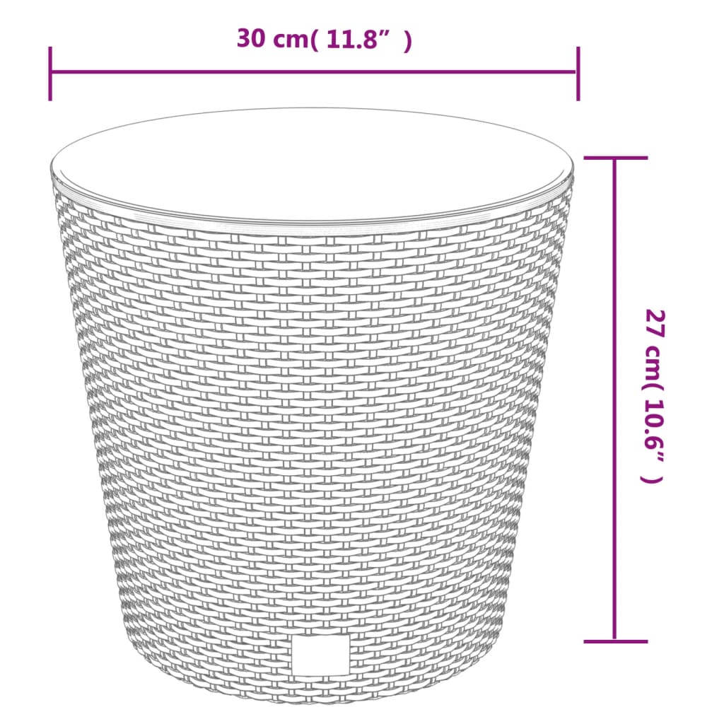 Plantenbak met uitneembare bak rattan-look 15/15,3 L PP