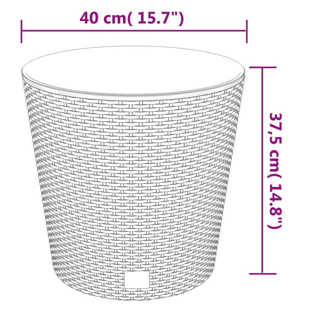 Plantenbak met uitneembare bak rattan-look 15/15,3 L PP