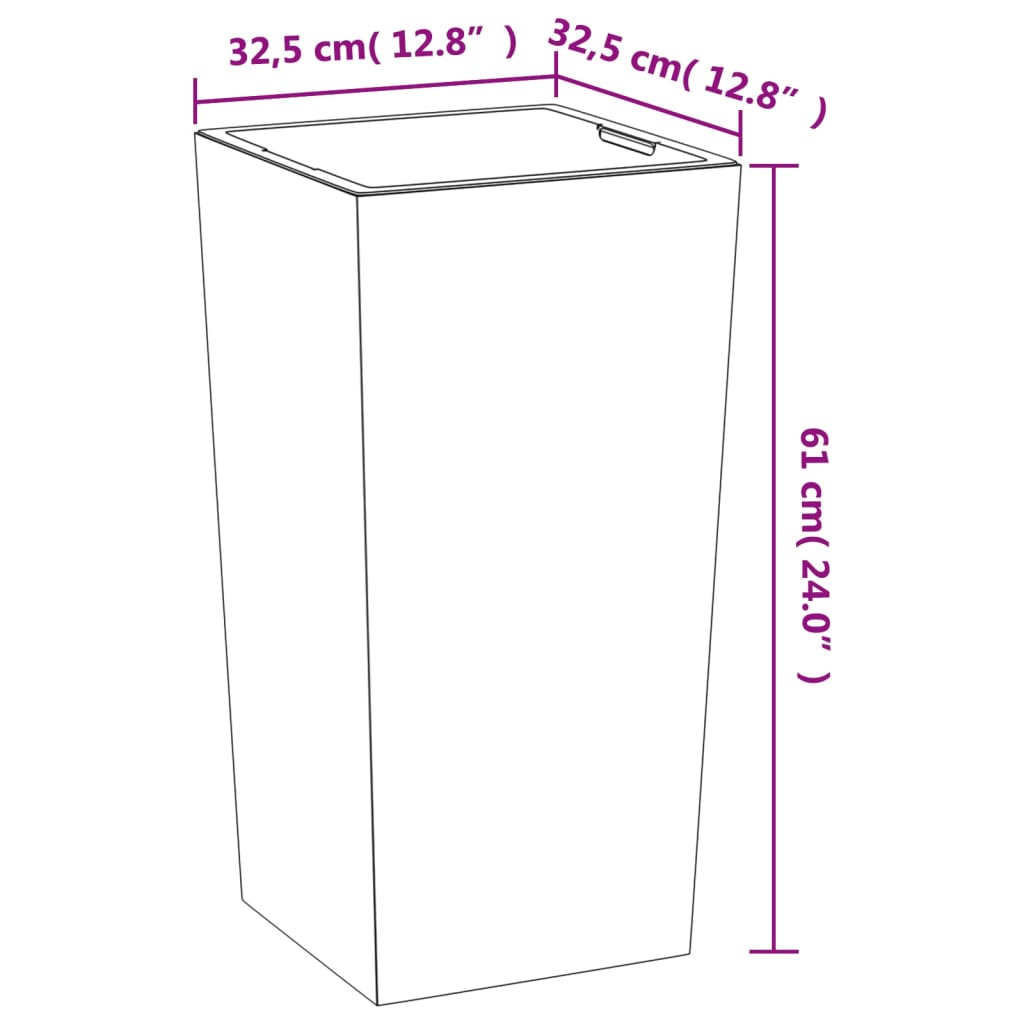 Jardinière bac amovible aspect béton 11/26,5 L PP anthracite