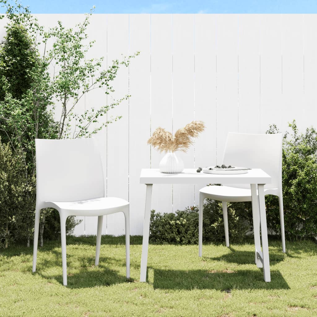 Tuinstoelen 2 st 50x46x80 cm polypropeen crèmekleurig