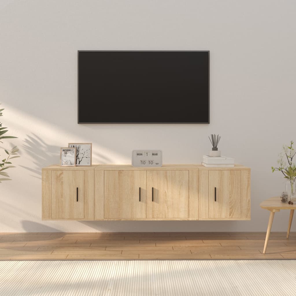 Ensemble de meubles TV 3 pièces en bois