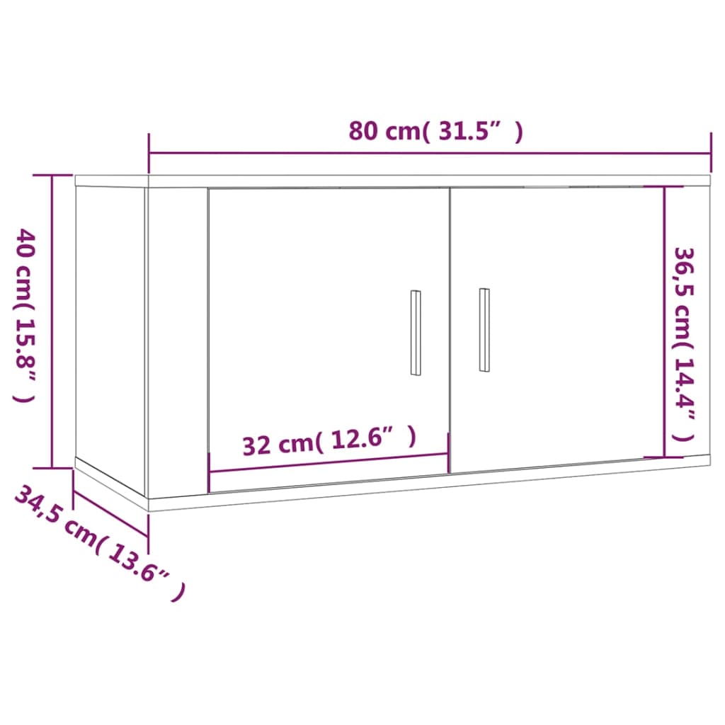 Ensemble de meubles TV 3 pièces en bois