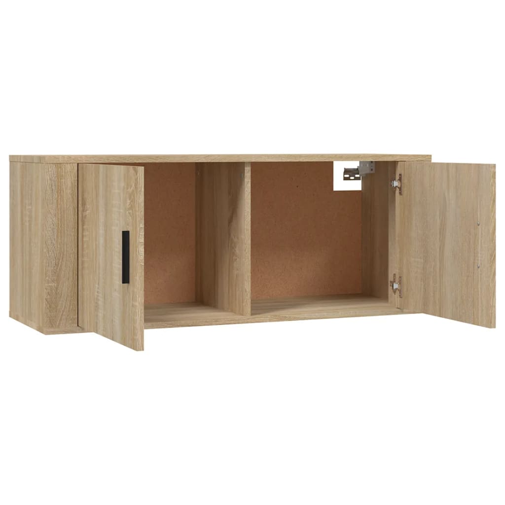 Ensemble meuble TV 2 pièces en bois couleur chêne