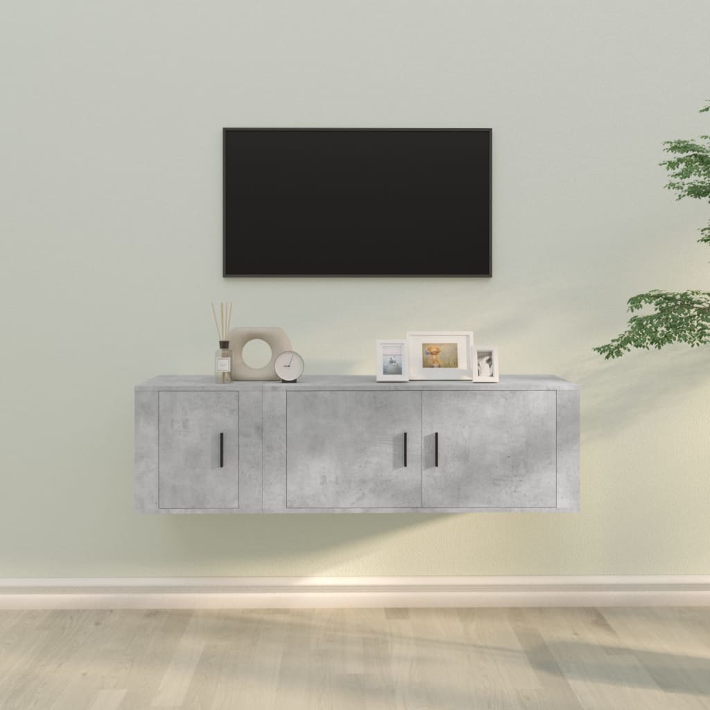 Ensemble meuble TV 2 pièces en bois couleur chêne