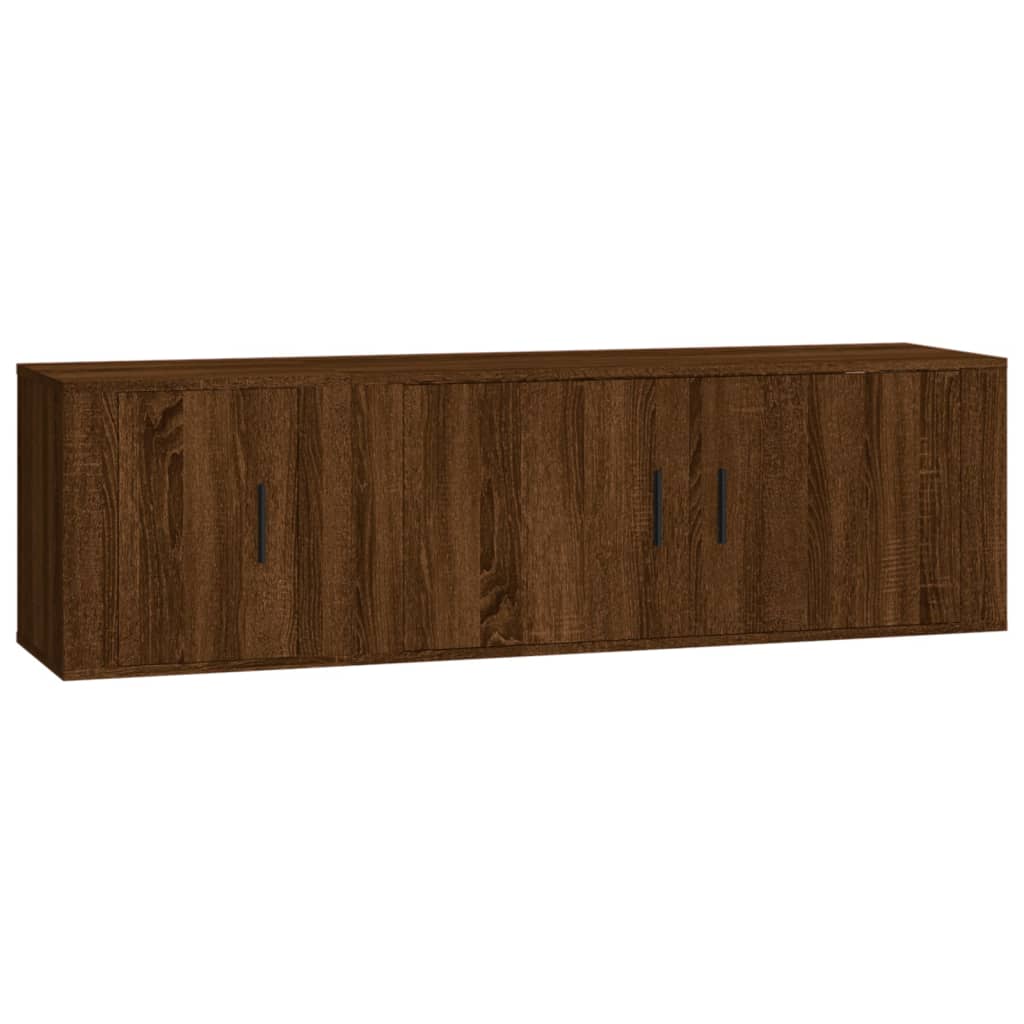 Ensemble meuble TV 2 pièces en bois couleur chêne