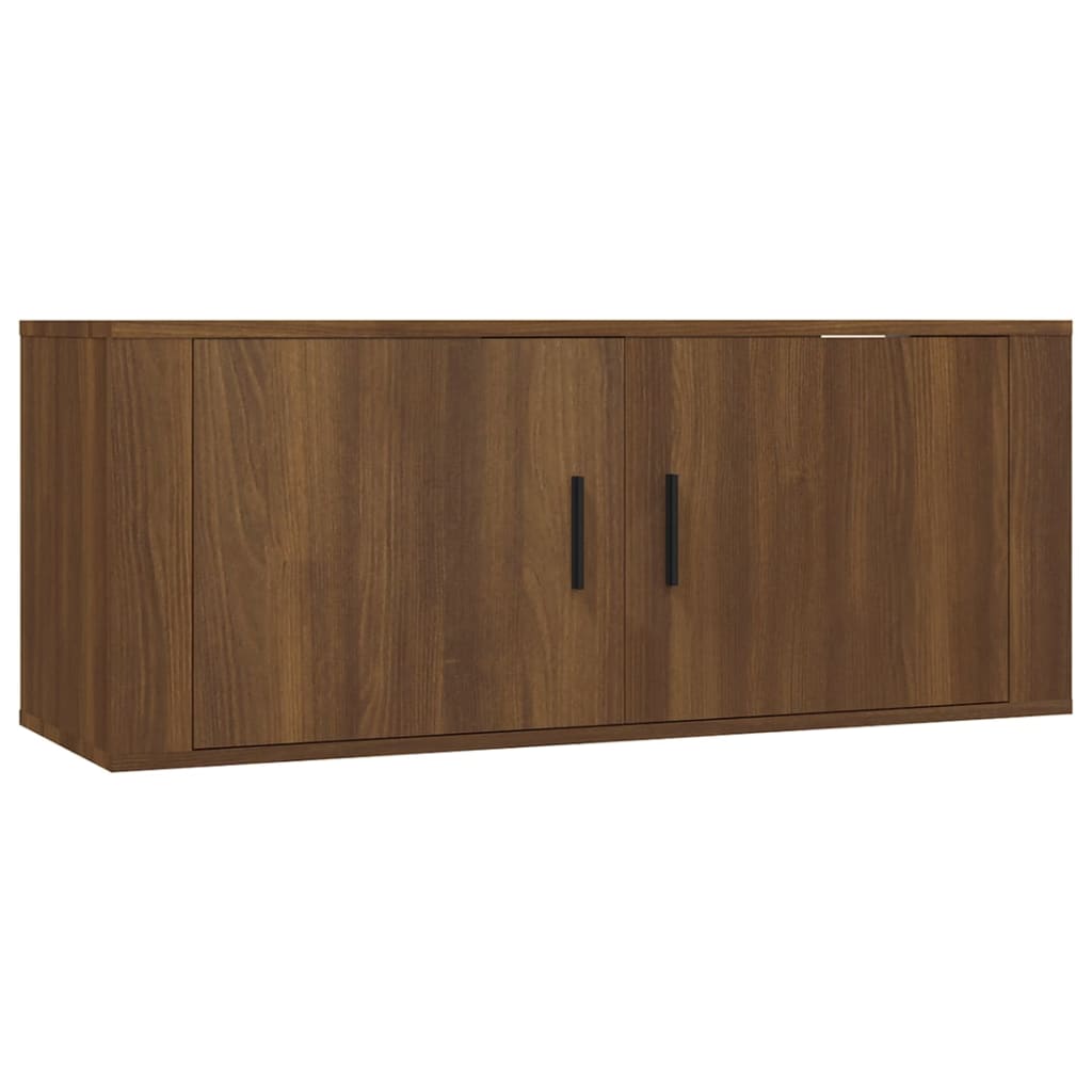 Ensemble meuble TV 2 pièces en bois couleur chêne