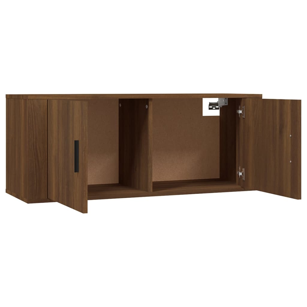 Ensemble meuble TV 2 pièces en bois couleur chêne