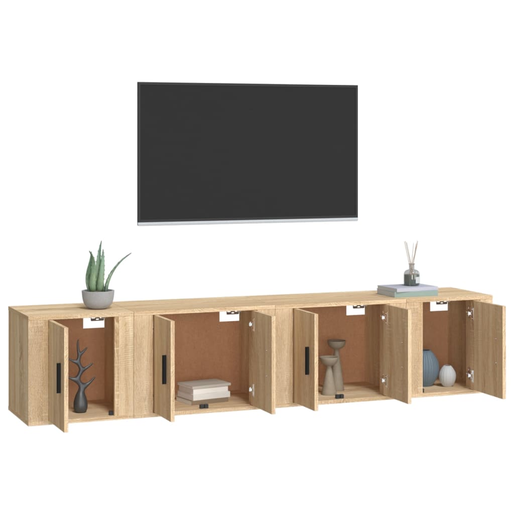 Ensemble de meubles TV 4 pièces en bois