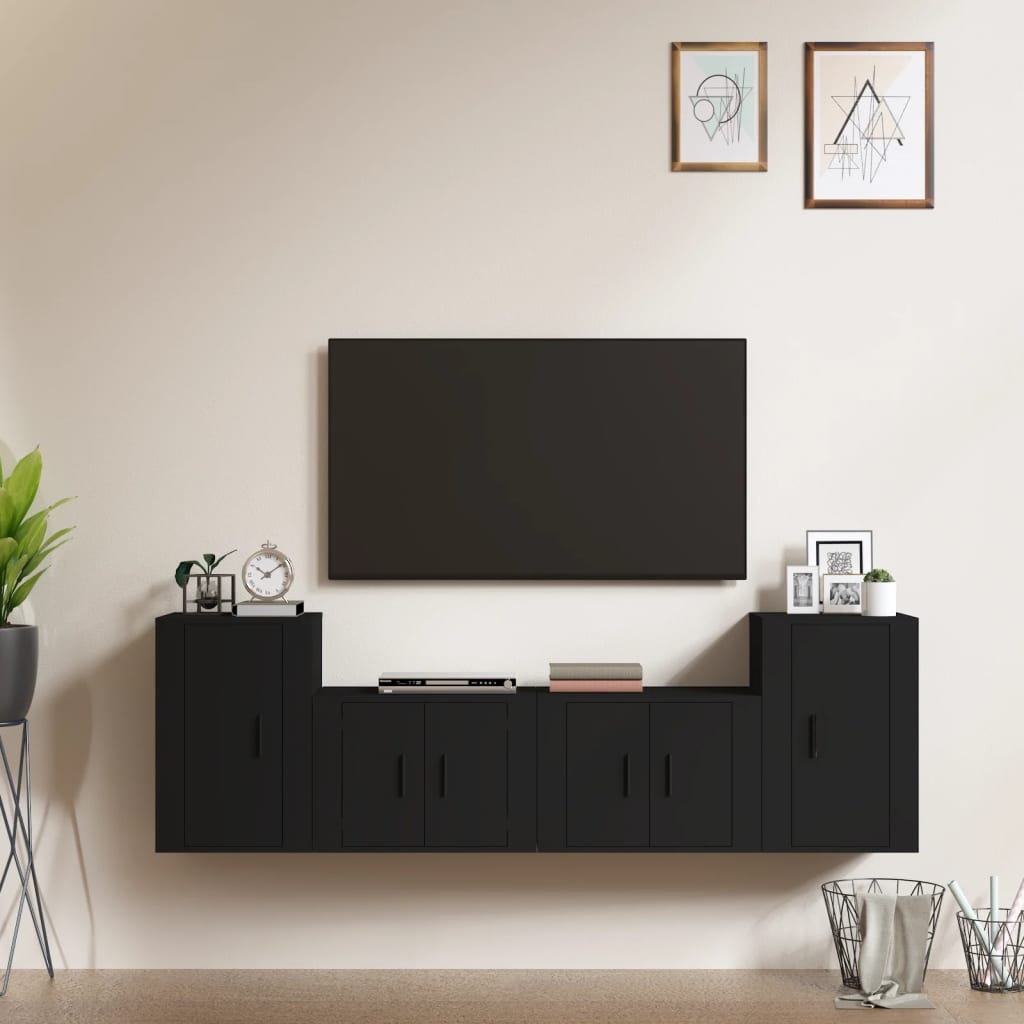 Ensemble de meubles TV 4 pièces en bois