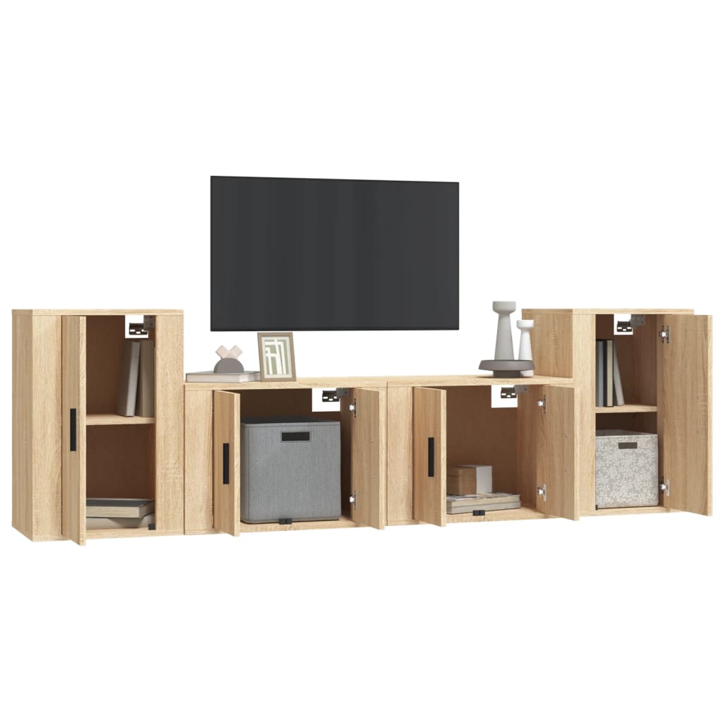 Ensemble de meubles TV 4 pièces en bois