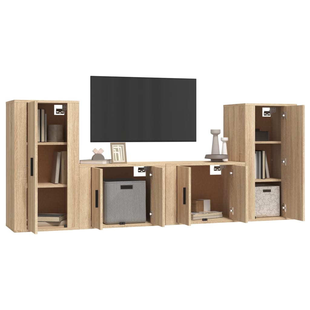 Ensemble de meubles TV 4 pièces en bois