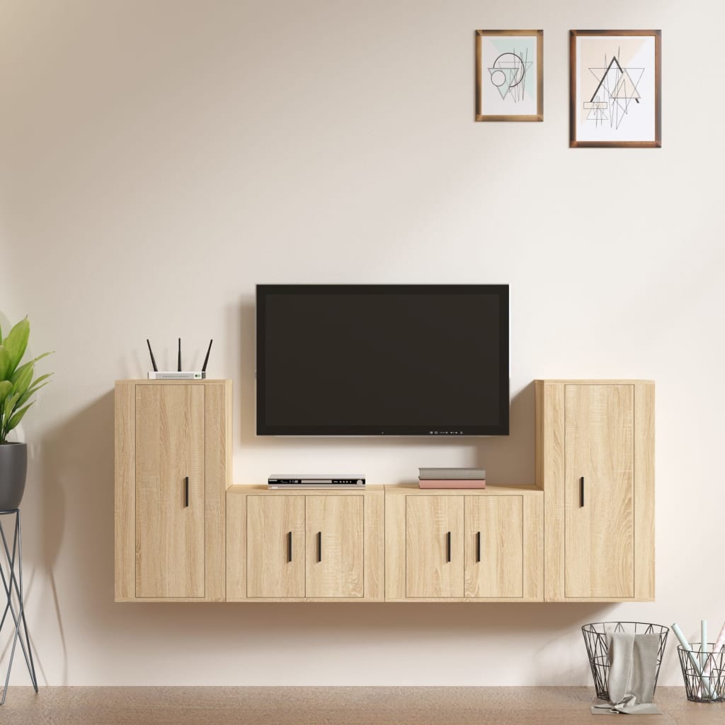 Ensemble de meubles TV 4 pièces en bois