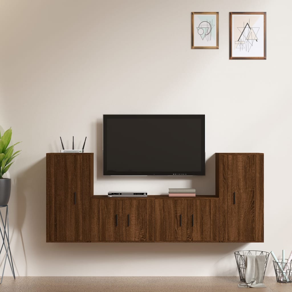 Ensemble de meubles TV 4 pièces en bois