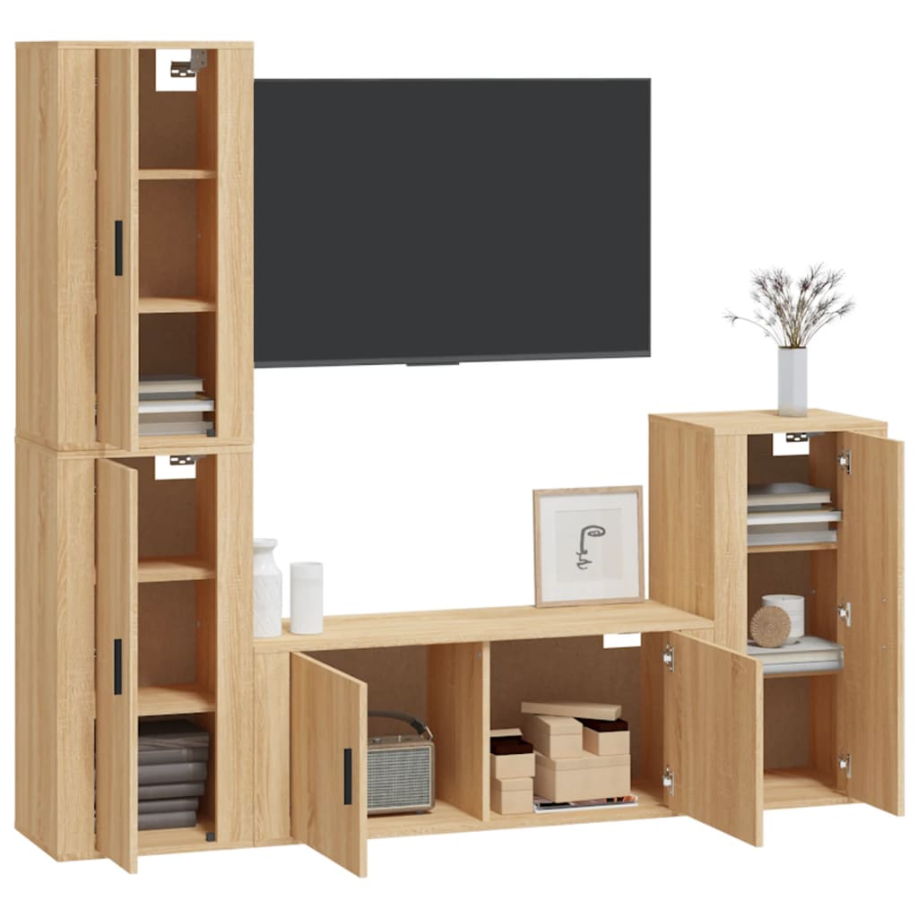 Ensemble de meubles TV 4 pièces en bois