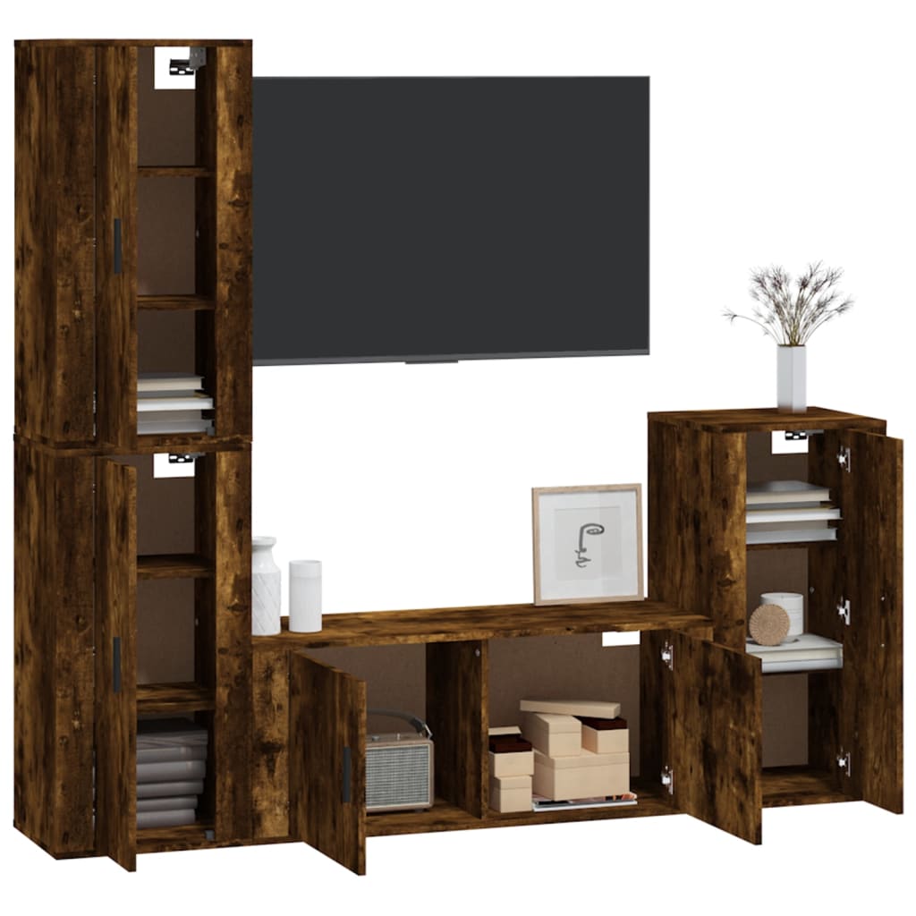 Ensemble de meubles TV 4 pièces en bois