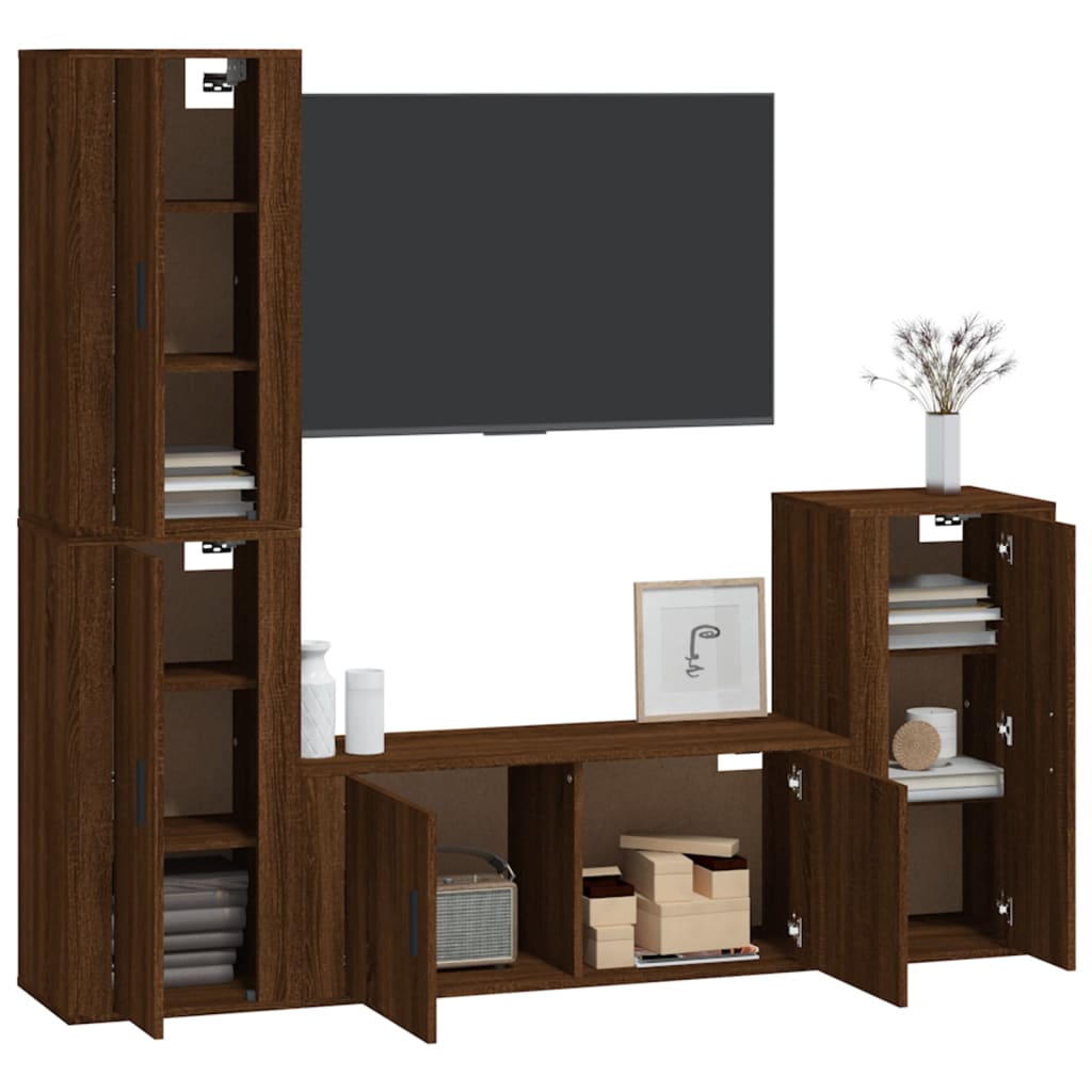 Ensemble de meubles TV 4 pièces en bois