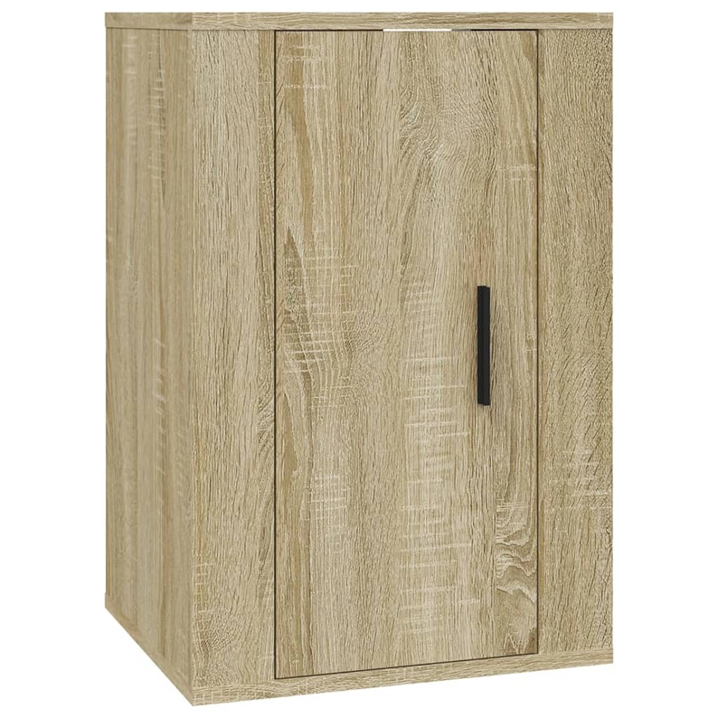 Ensemble meuble TV 4 pièces en bois fini, couleur chêne marron