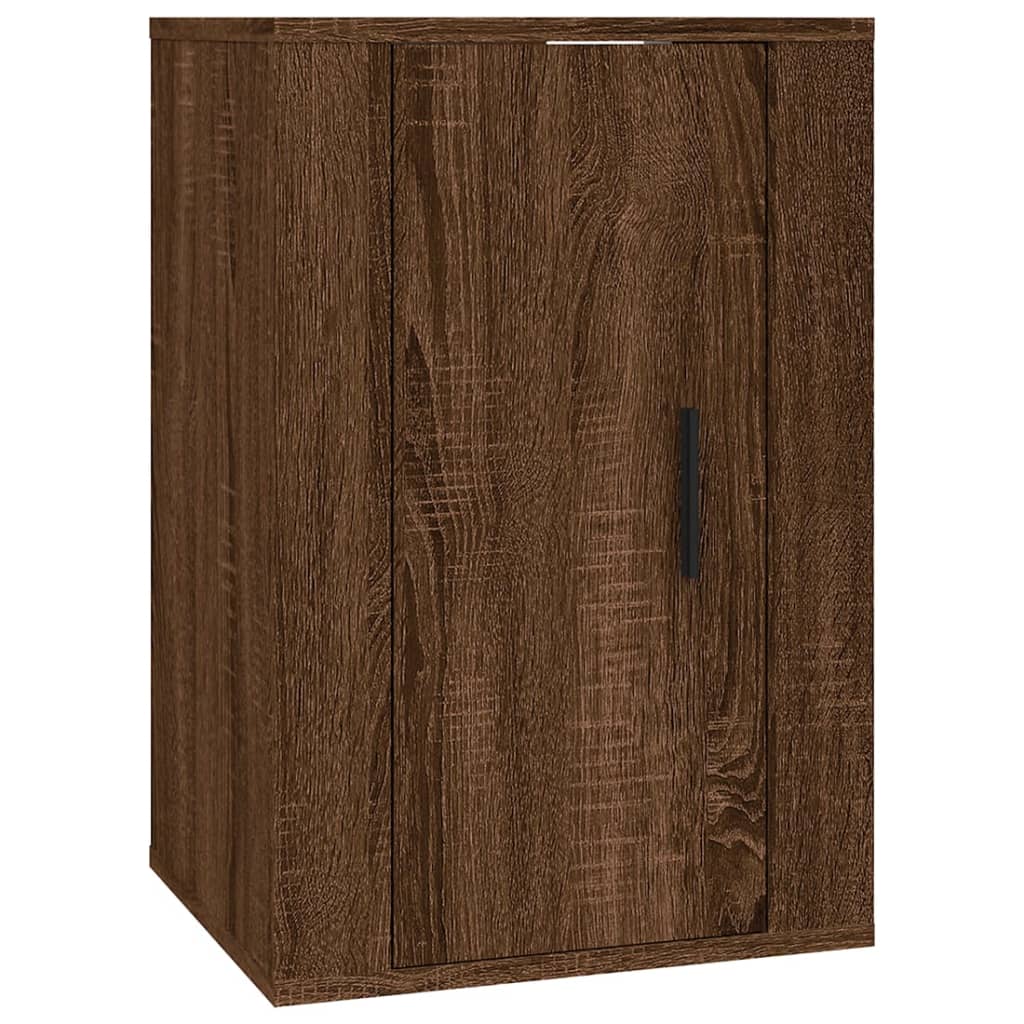 Ensemble meuble TV 4 pièces en bois fini, couleur chêne marron