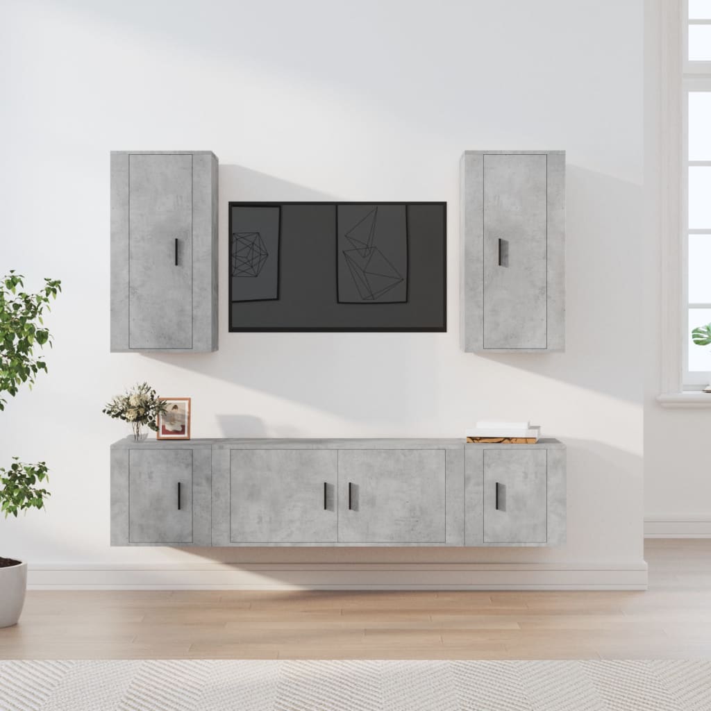 Ensemble meuble TV 5 pièces en bois couleur chêne