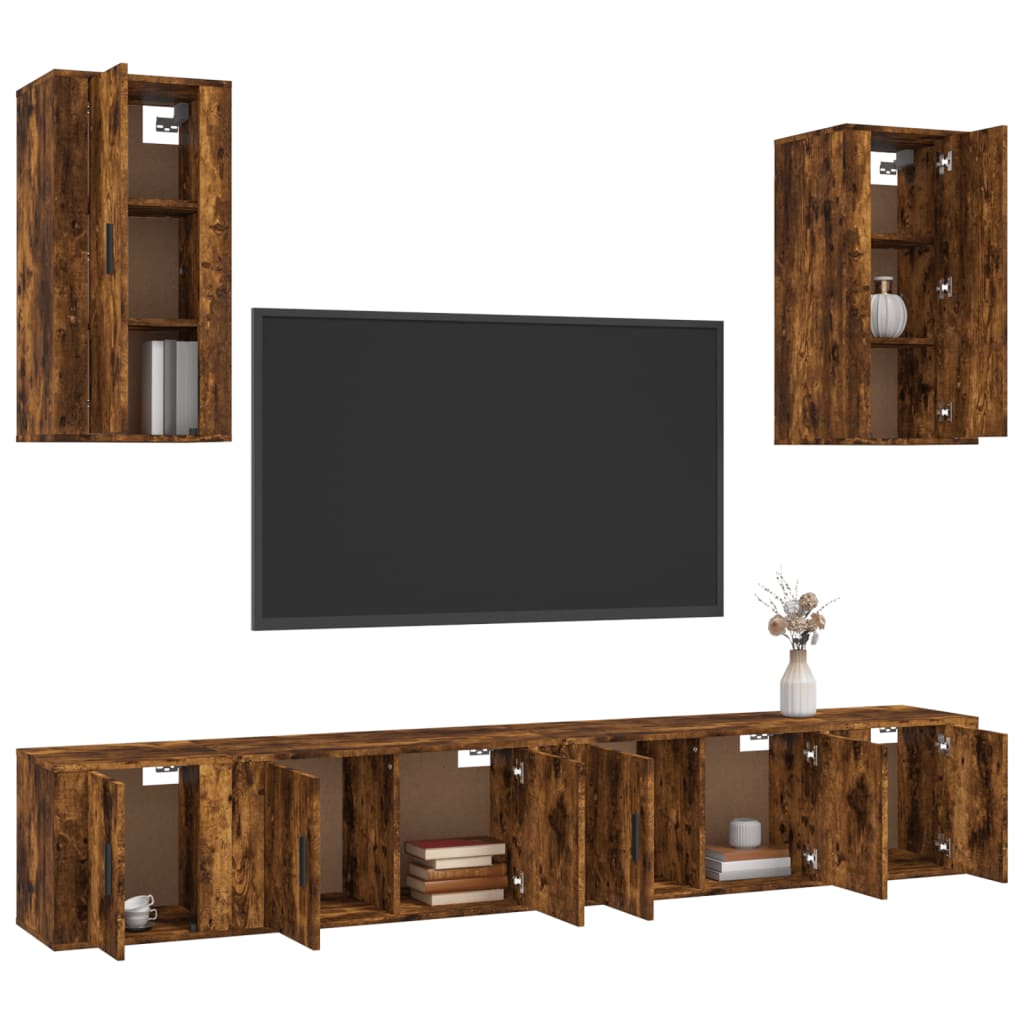 Ensemble de meubles TV 6 pièces en bois