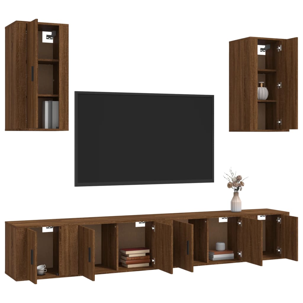 Ensemble de meubles TV 6 pièces en bois